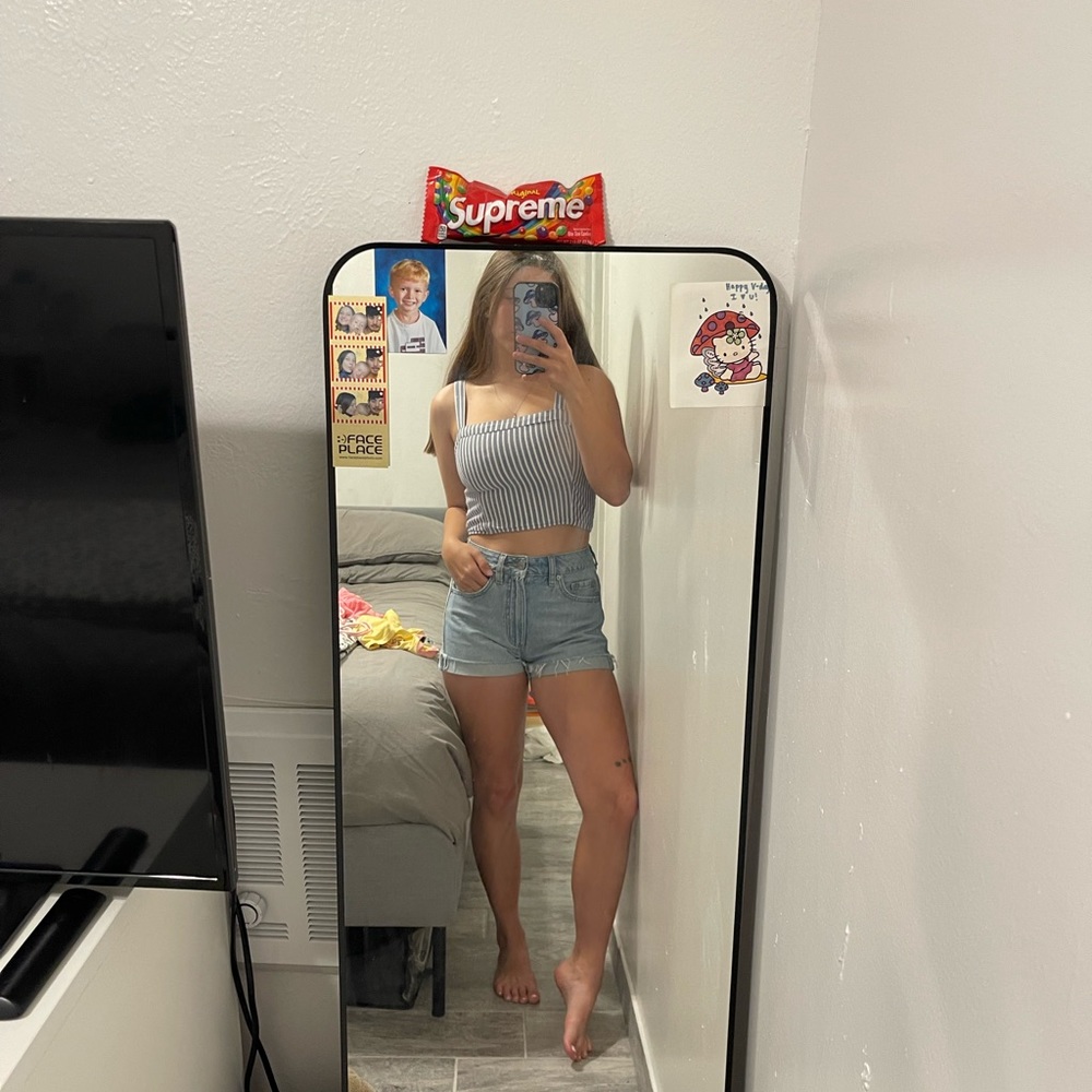 striped hollister crop top